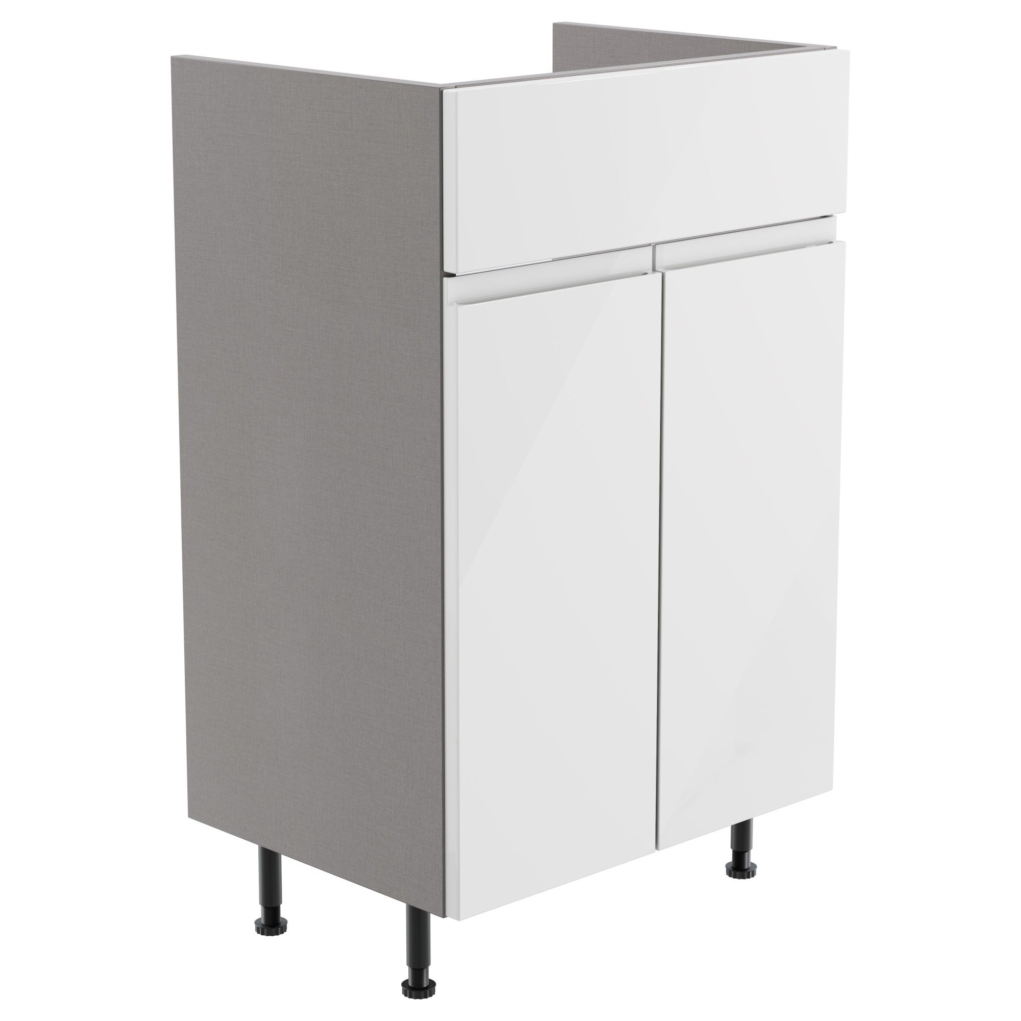 Westport Standard Gloss White Double Freestanding Bathroom Vanity unit (H) 820mm (W) 495mm