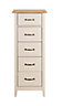 Westwick Grey oak effect MDF 5 Drawer Chest of drawers (H)1100mm (W)440mm (D)400mm