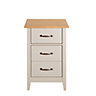 Westwick Grey oak effect MDF & pine 3 Drawer Chest of drawers (H)650mm (W)440mm (D)400mm