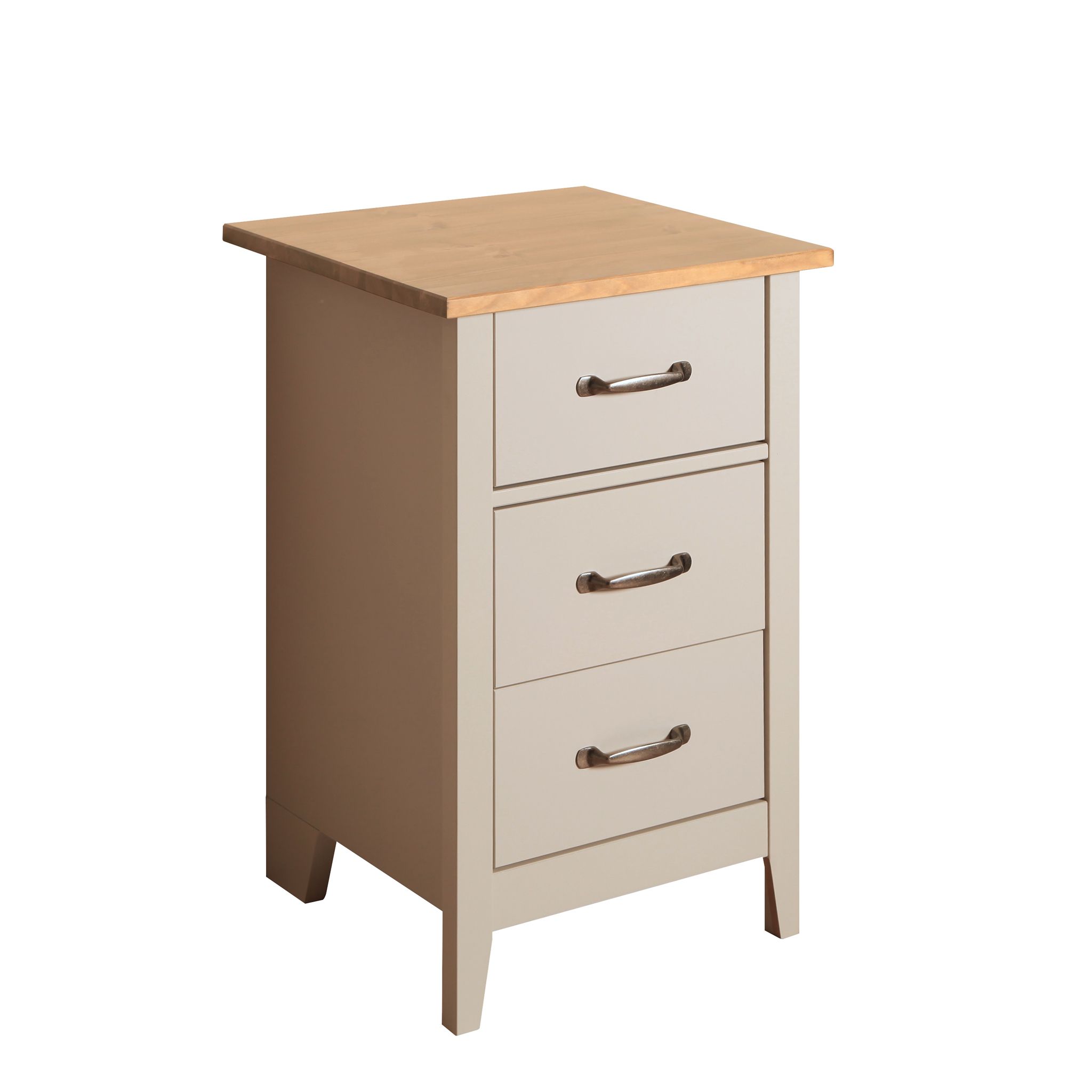 Westwick Grey oak effect MDF & pine 3 Drawer Chest of drawers (H)650mm (W)440mm (D)400mm