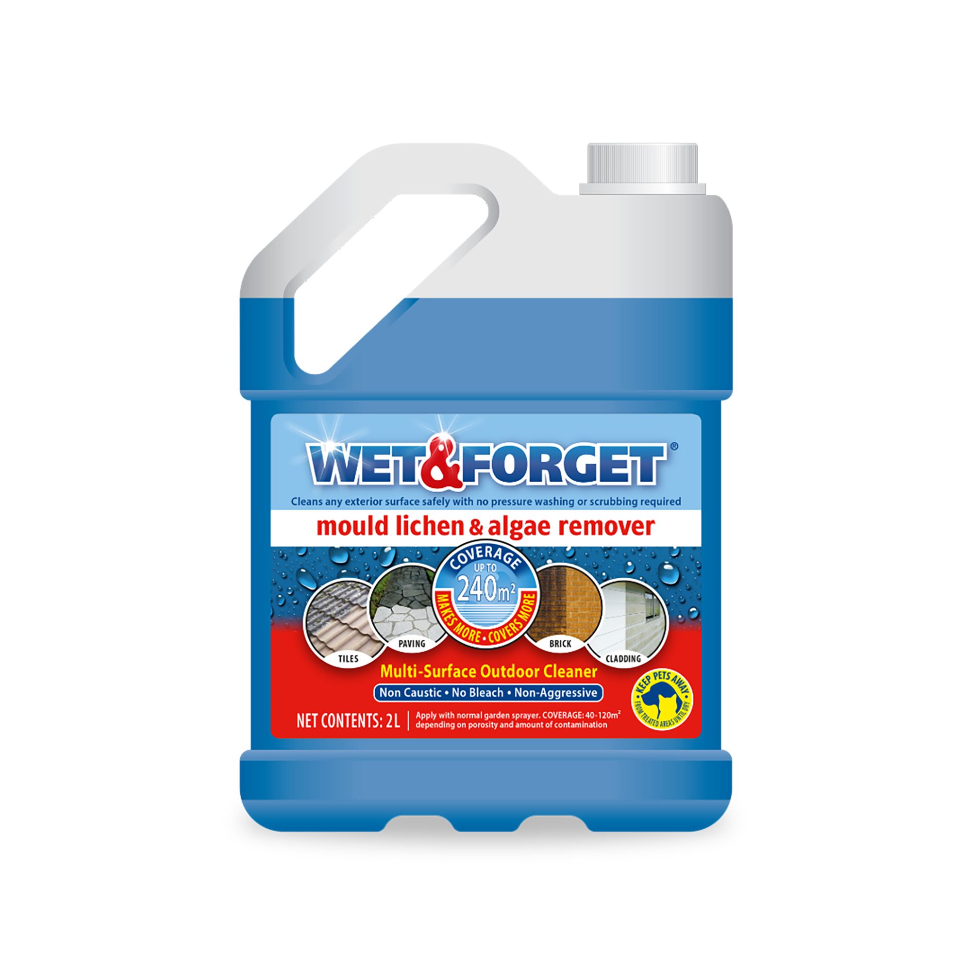 Wet & Forget Algae, lichen & mould remover, 2L Bottle