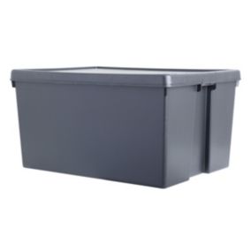 Wham Bam Heavy duty Black 150L Large Stackable Storage box with Lid