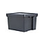 Wham Bam Heavy duty Black 45L Medium Stackable Storage box with Lid