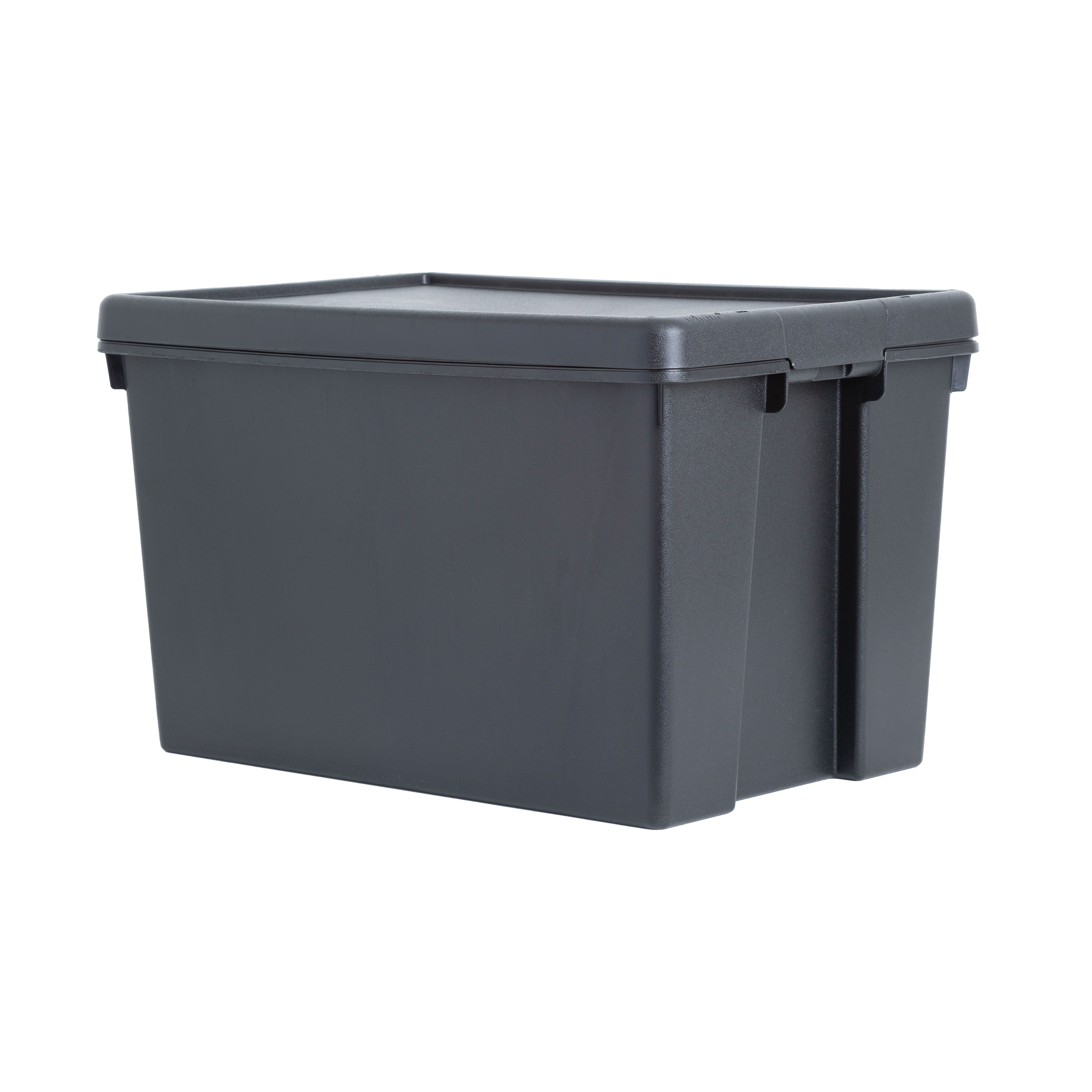 Wham Bam Heavy duty Black 62L Large Plastic Stackable Storage box with Lid