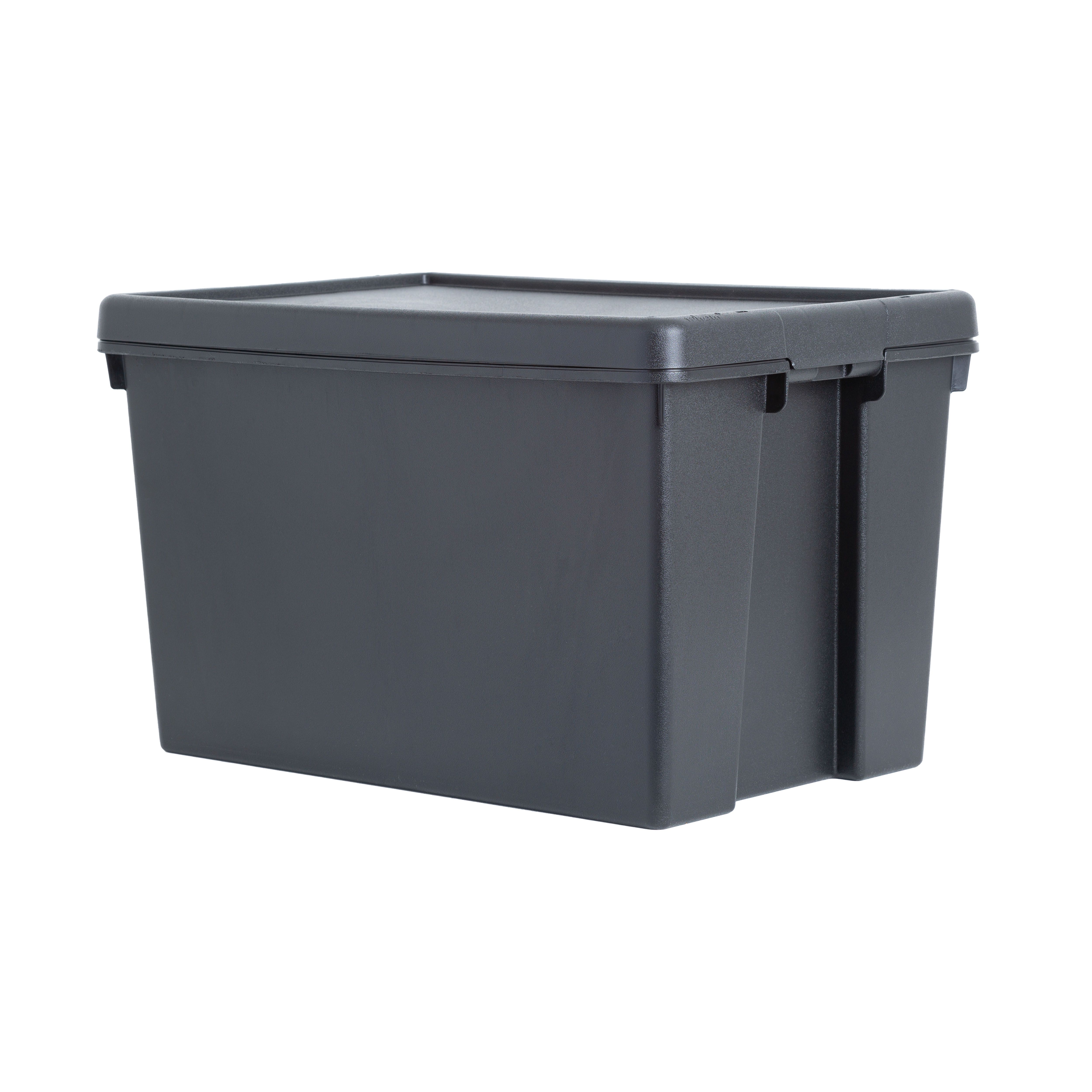 Wham Bam Heavy duty Black 62L Large Stackable Storage box with Lid ...