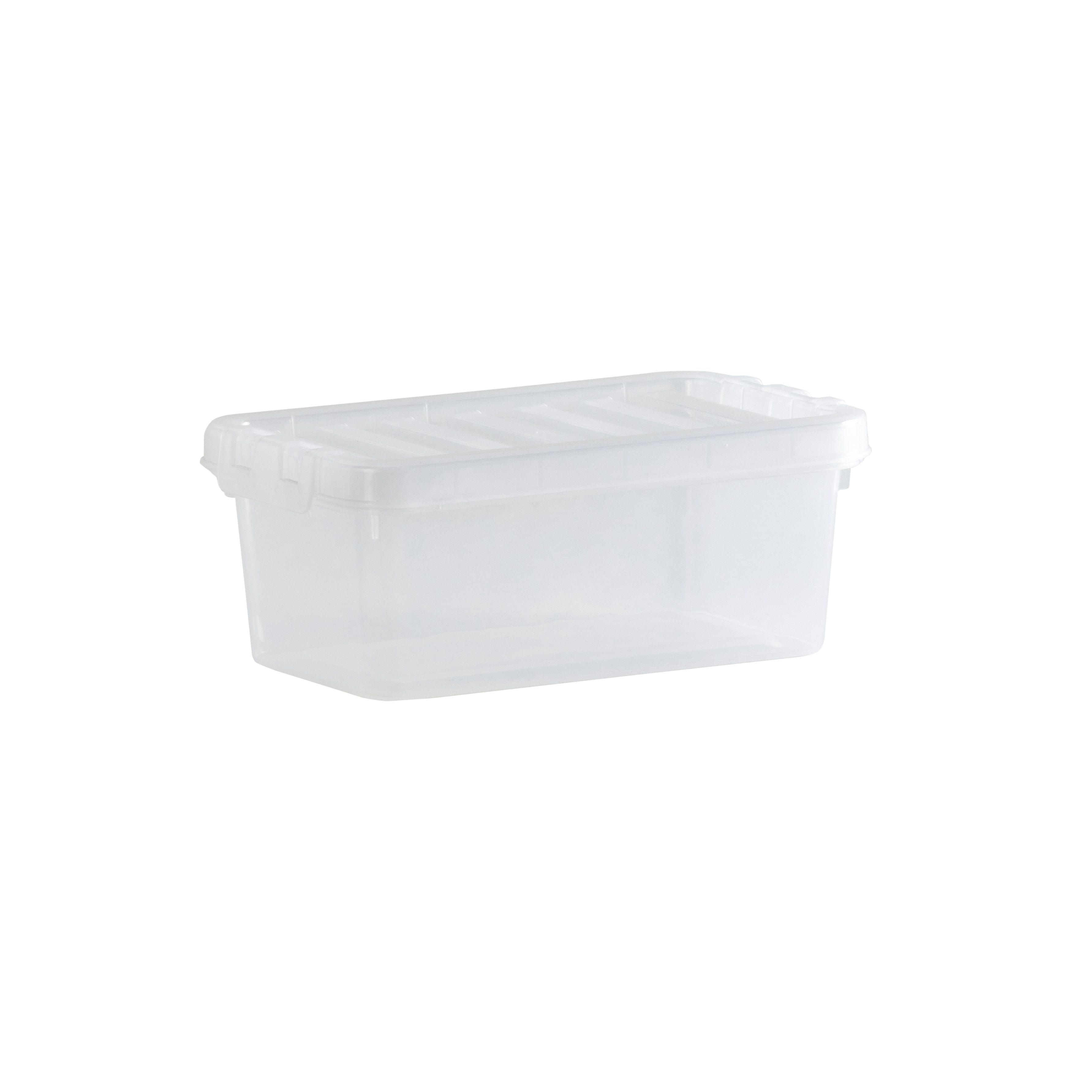 Wham Crystal Clear Rectangular 1.1L Small Plastic Stackable Storage box with Lid