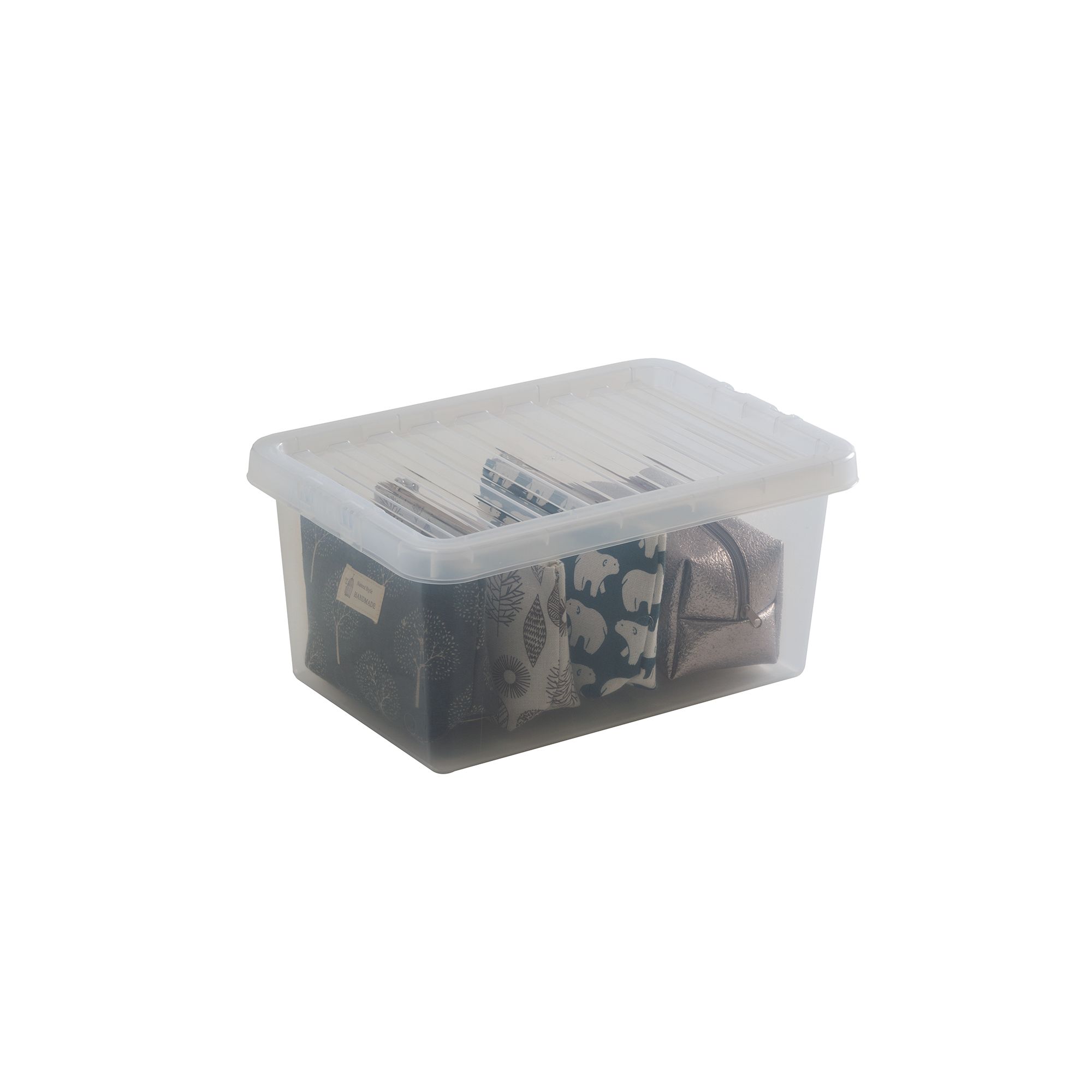 Wham Crystal Clear Rectangular 11L Medium Plastic Stackable Storage box with Lid