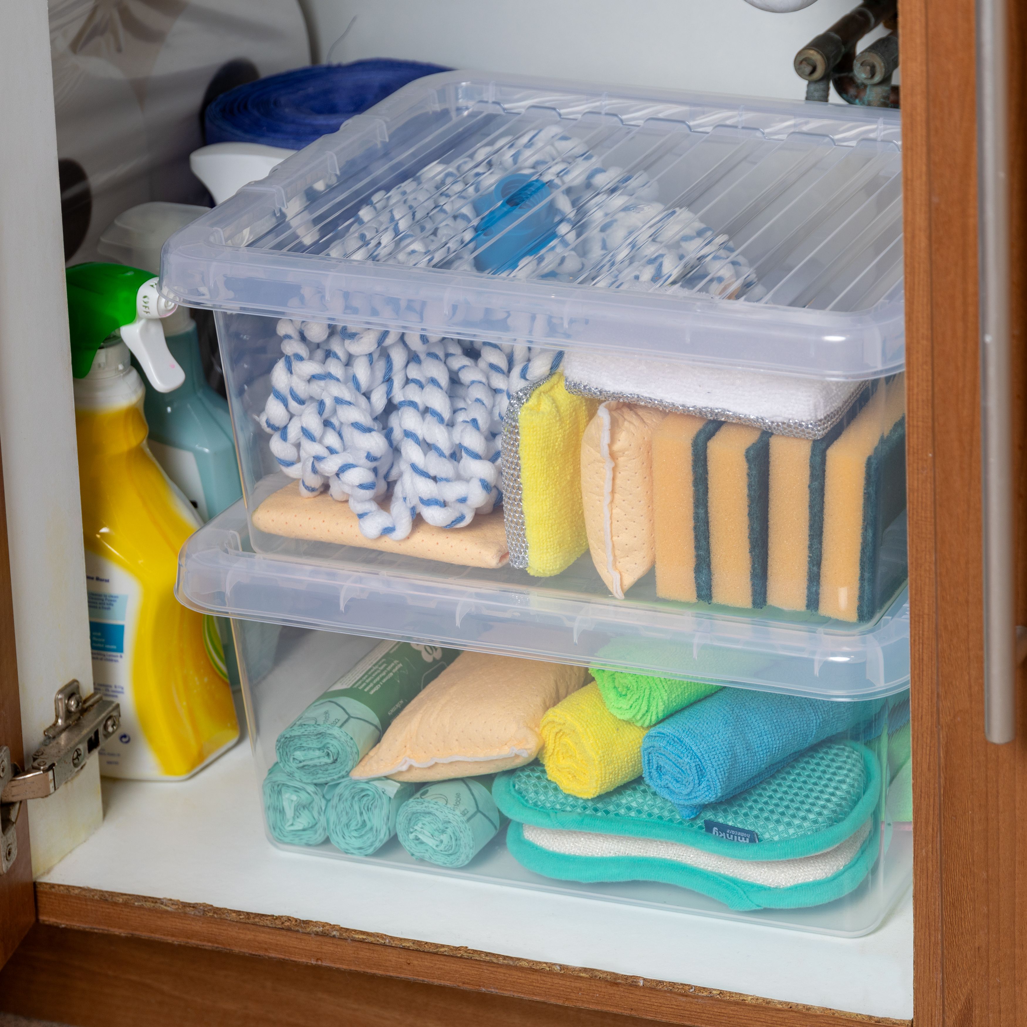 Wham Crystal Clear Rectangular 14L Medium Plastic Stackable Storage box with Lid - 5