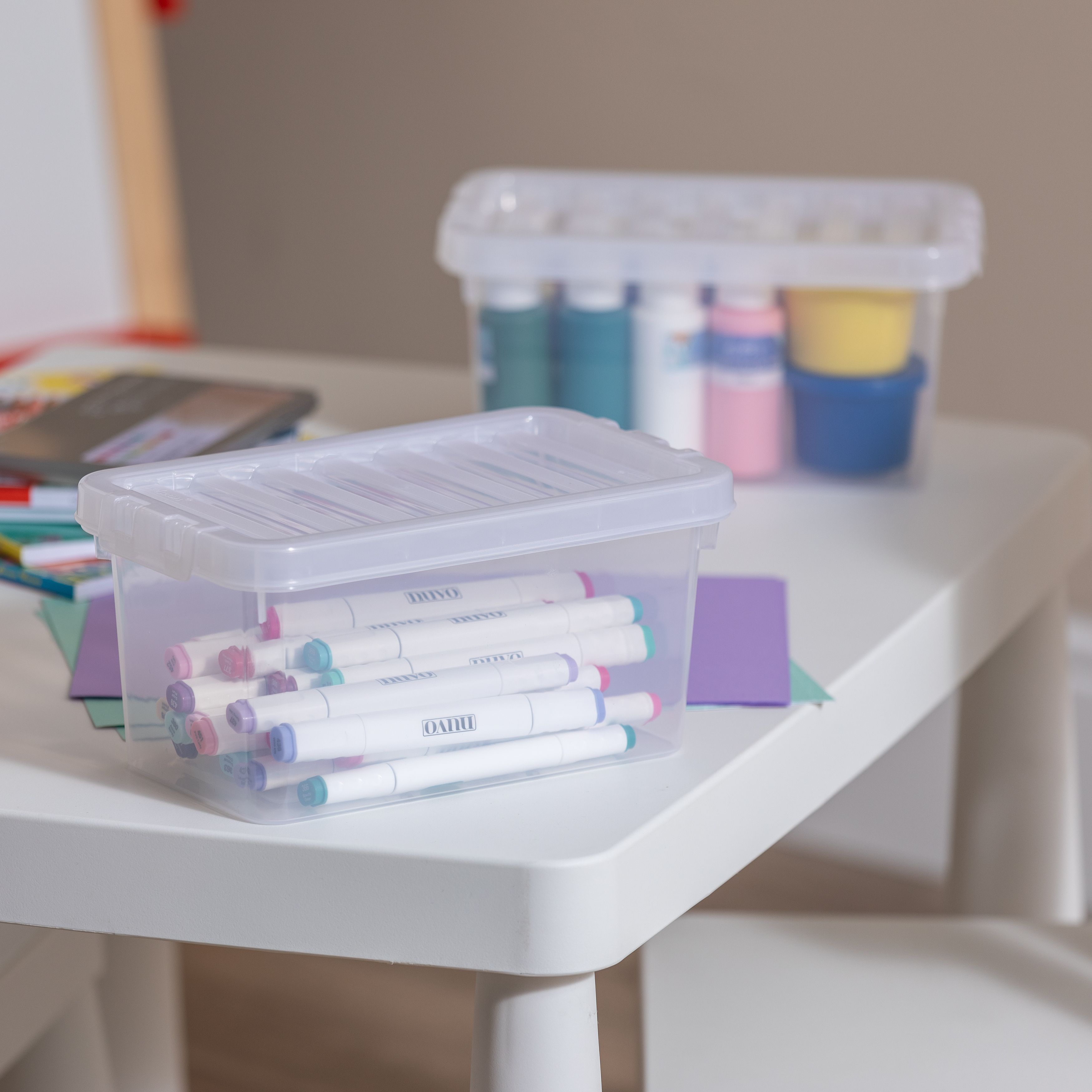 Wham Crystal Clear Rectangular 2.6L Small Plastic Stackable Storage box with Lid - 5