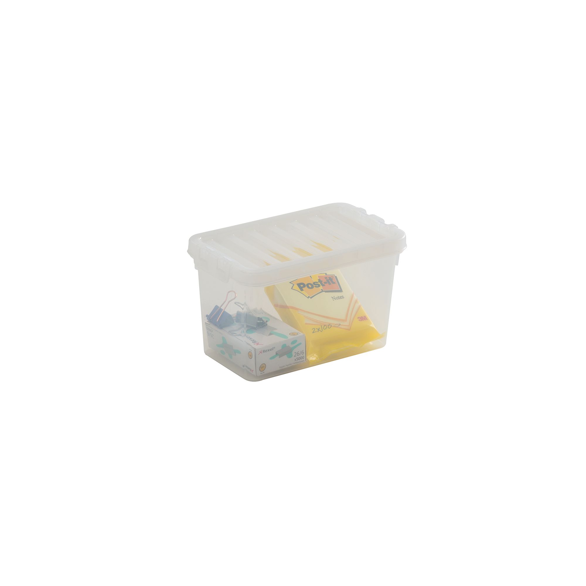 Wham Crystal Clear Rectangular 2.6L Small Plastic Stackable Storage box with Lid