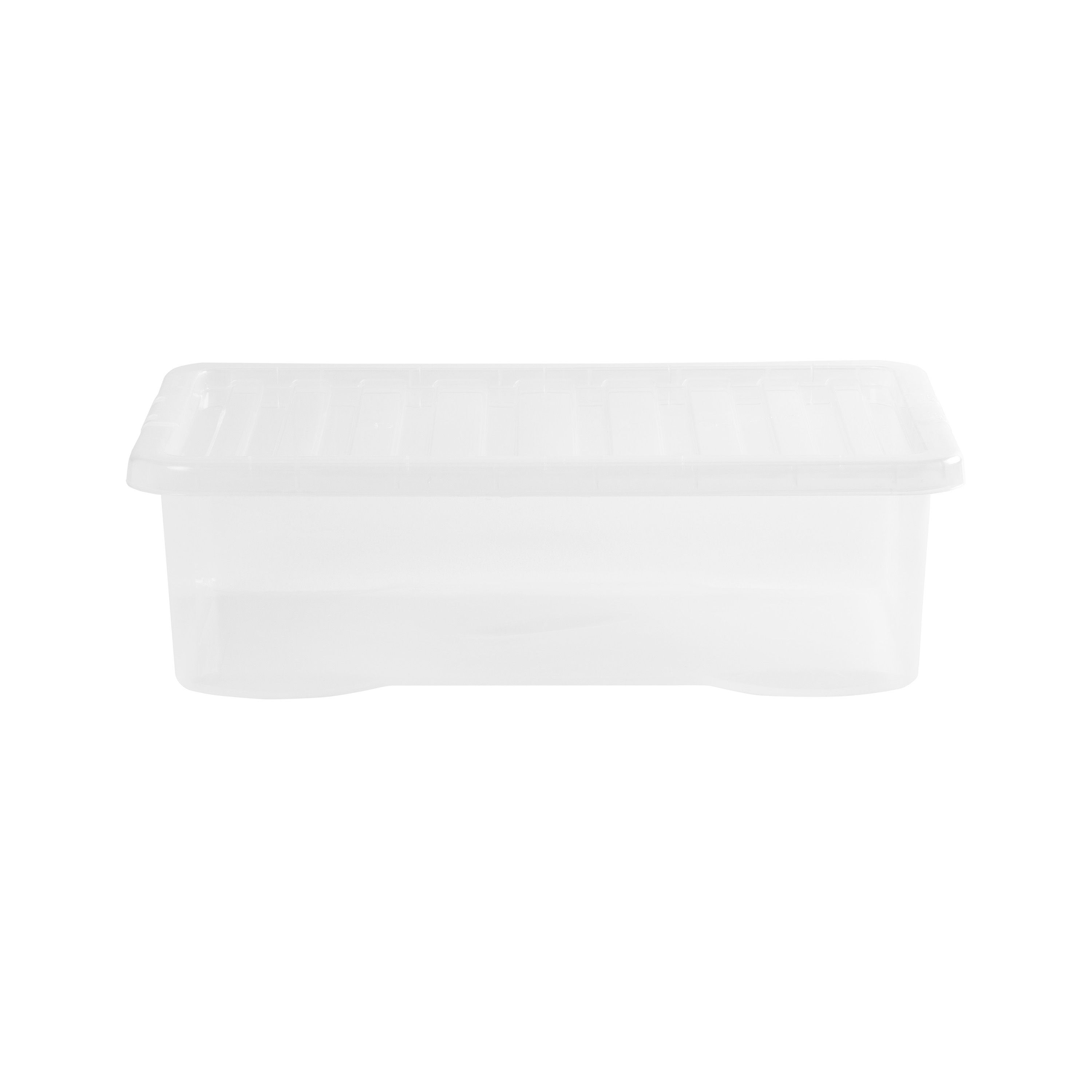 Wham Crystal Rectangular 32L Medium Plastic Stackable Underbed Storage ...