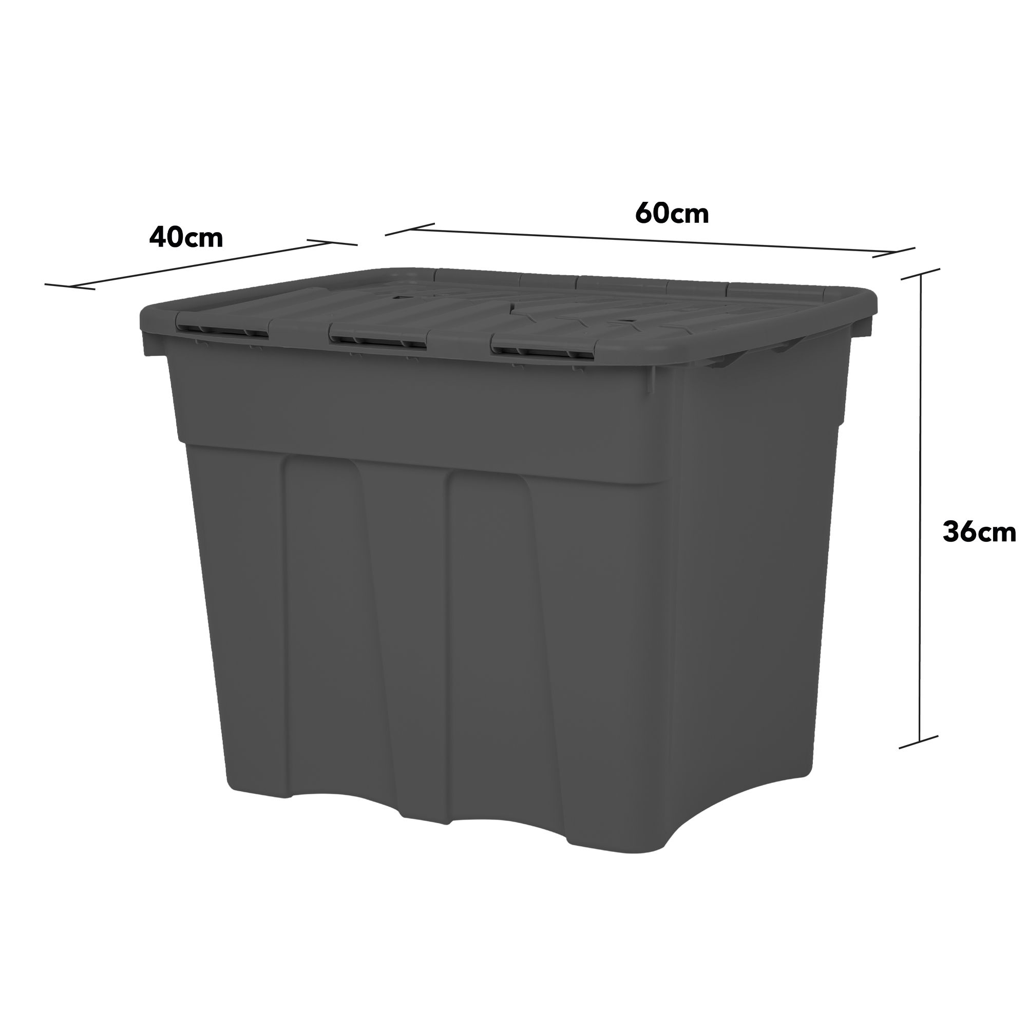 Wham Graphite Grey High Polished Finish Plastic Stackable Storage box ...