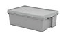 Wham Storage Heavy duty Upcycled soft grey 36L Medium Plastic Storage box & Lid