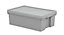 Wham Storage Heavy duty Upcycled soft grey 36L Medium Plastic Storage box & Lid
