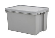 Wham Storage Heavy duty Upcycled soft grey 62L Polypropylene Large Storage box