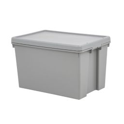 Wham Storage Heavy duty Upcycled soft grey 62L Polypropylene Large Storage box