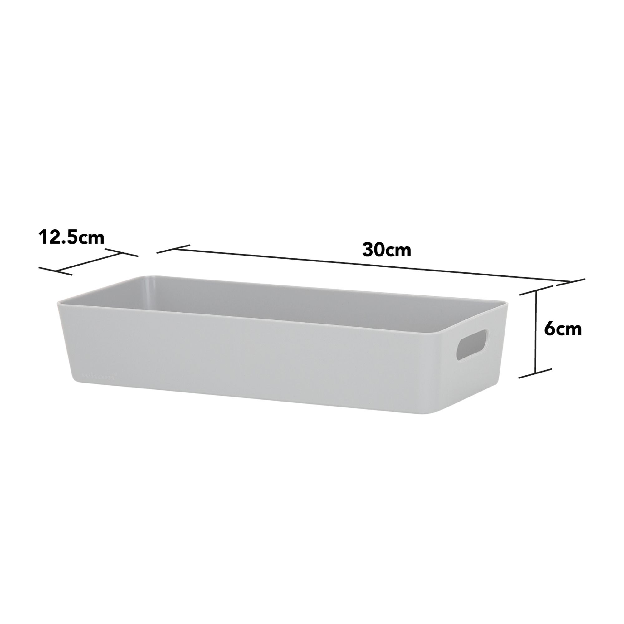 Wham Studio 10.01 Grey Plastic Nestable Storage basket (H)6cm (W)12.5cm