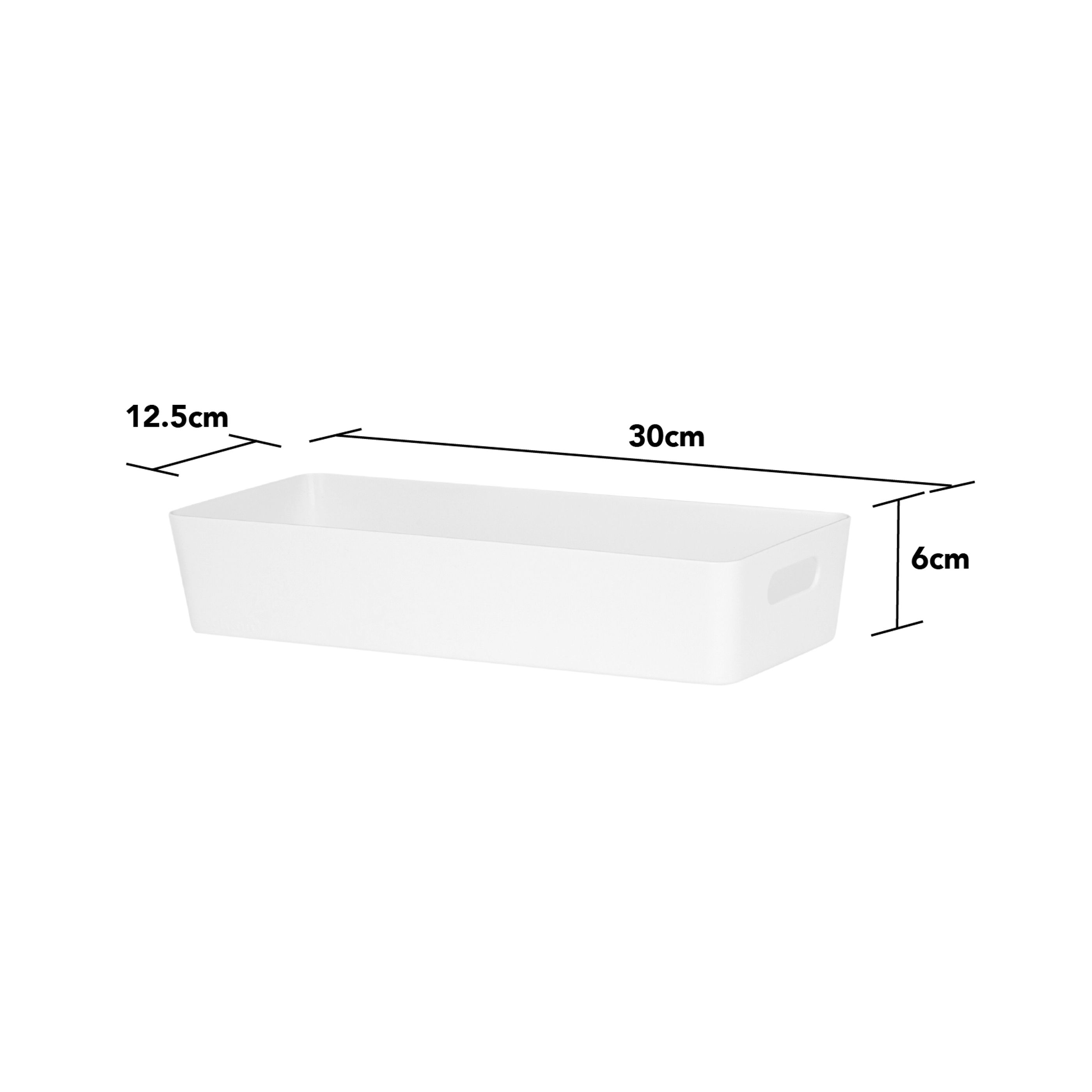 Wham Studio 10.01 White Plastic Nestable Storage basket (H)6cm (W)12.5cm
