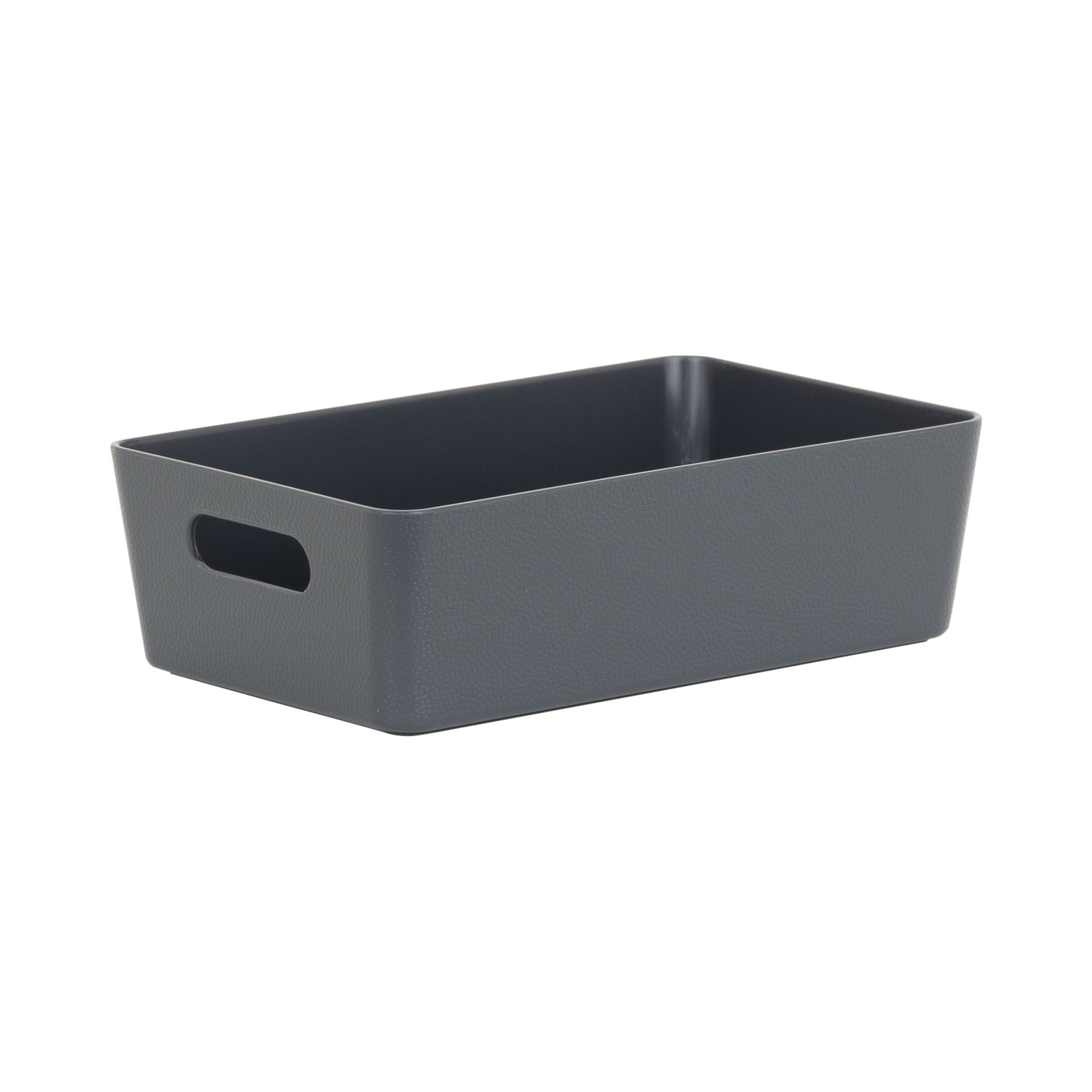 Wham Studio 11.01 Textured Etched Design Dark grey Plastic Nestable Storage basket (H)0.6cm (W)1.25cm