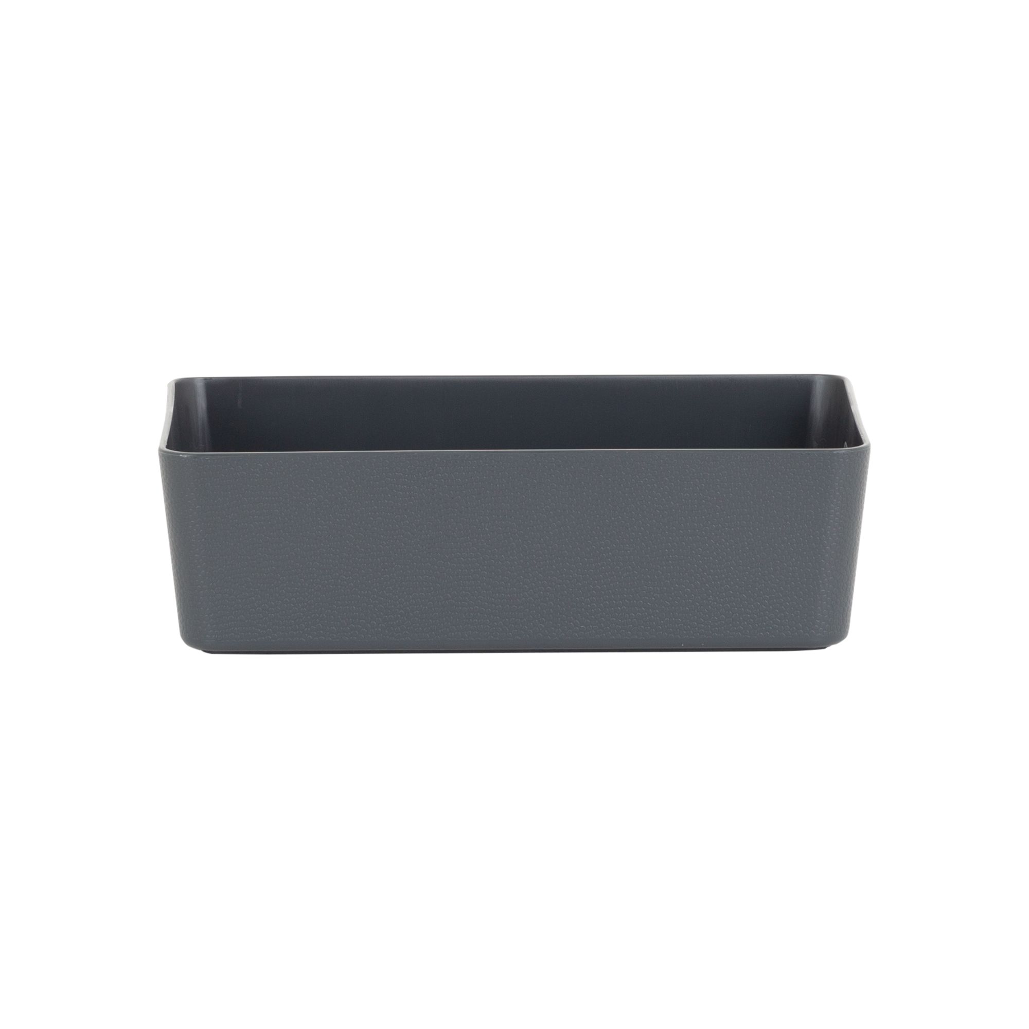 Wham Studio 11.01 Textured Etched Design Dark grey Plastic Nestable Storage basket (H)0.6cm (W)1.25cm