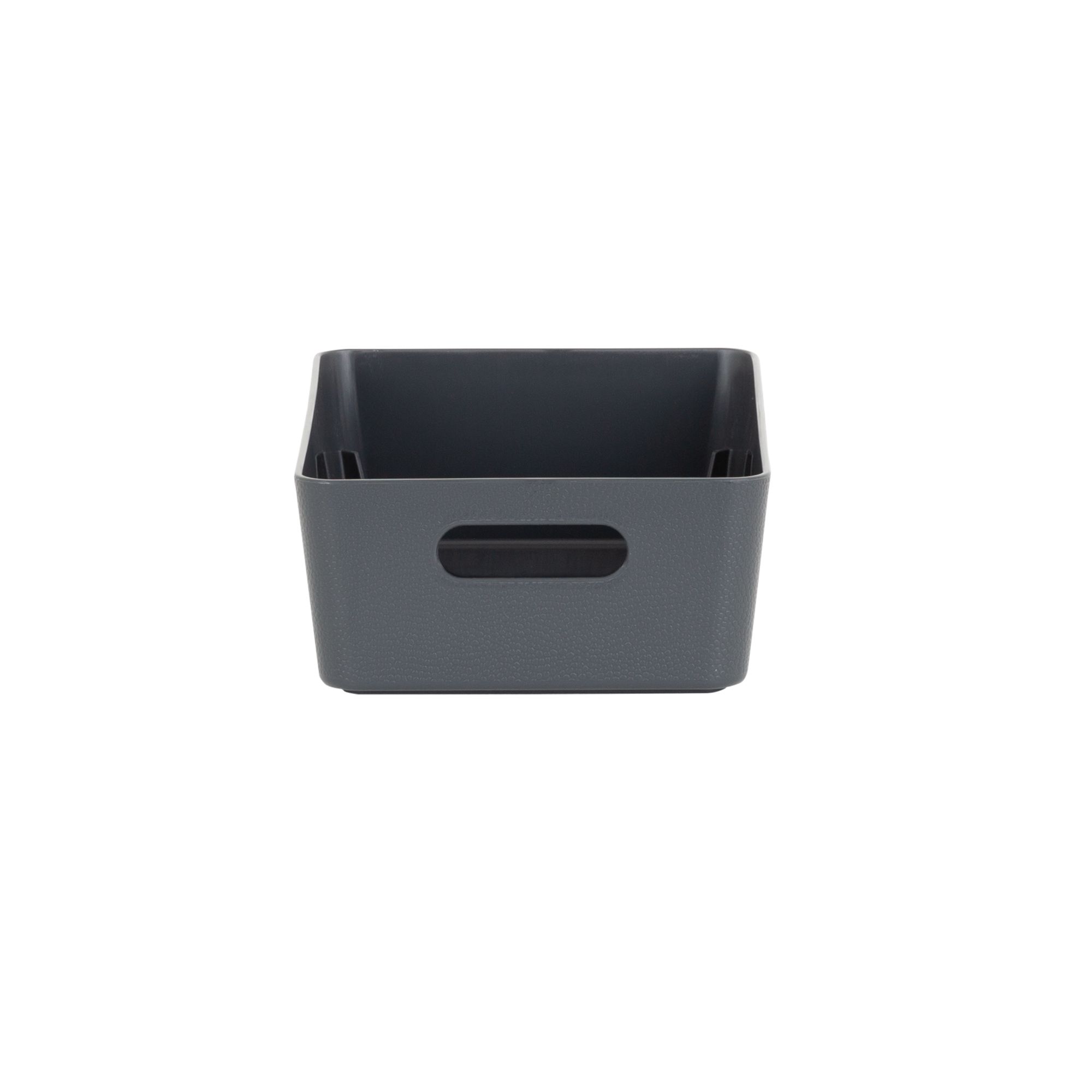 Wham Studio 11.01 Textured Etched Design Dark grey Plastic Nestable Storage basket (H)0.6cm (W)1.25cm