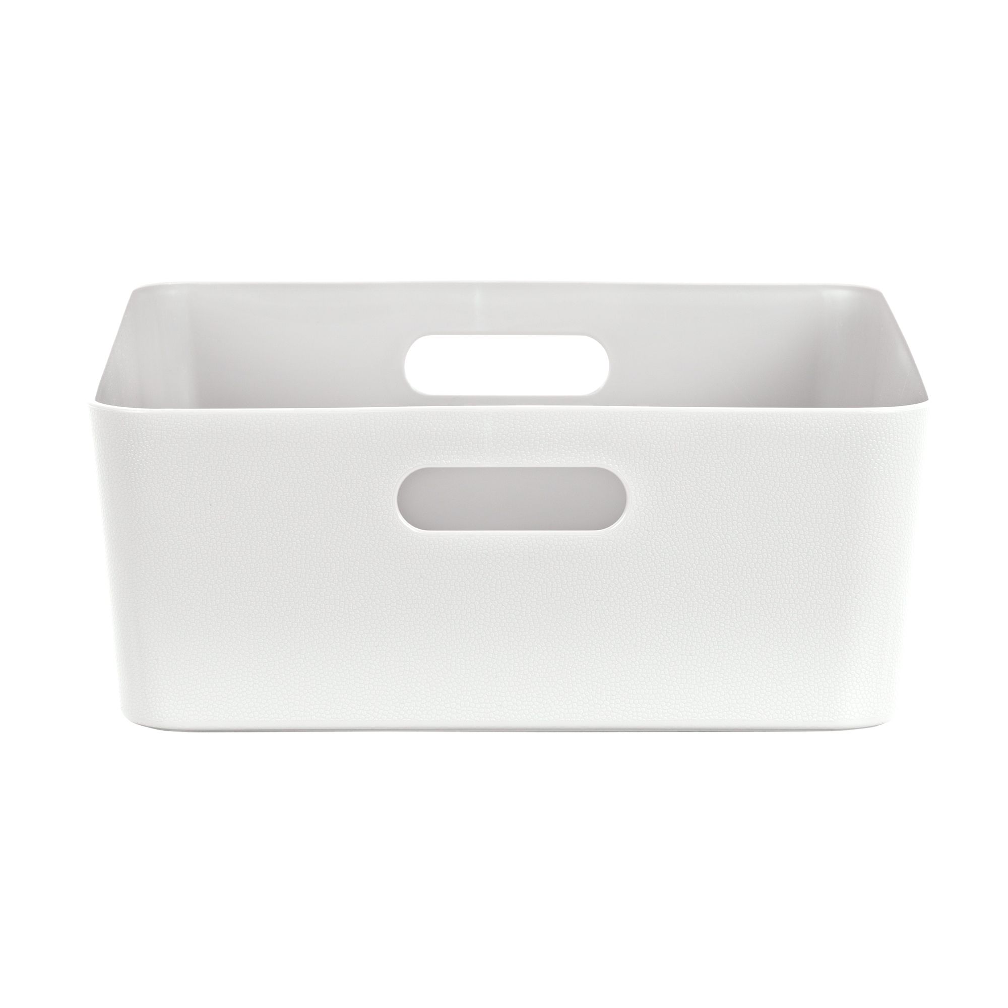 Wham Studio 15.04 Textured Etched Design Chalk white Plastic Nestable Storage basket (H)1.2cm (W)3cm