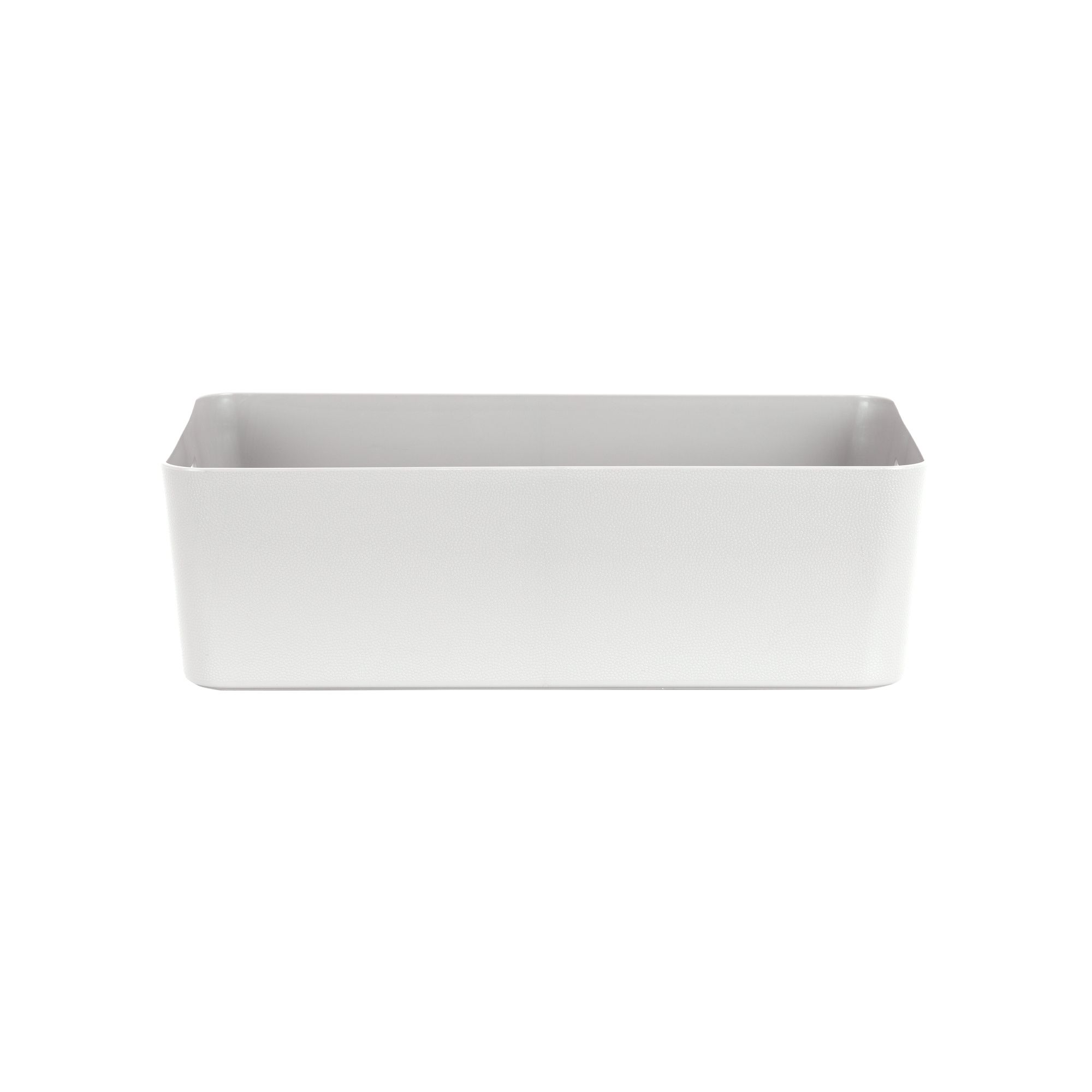 Wham Studio 17.01 Textured Etched Design Chalk white Plastic Nestable Storage basket (H)1.2cm (W)2.5cm