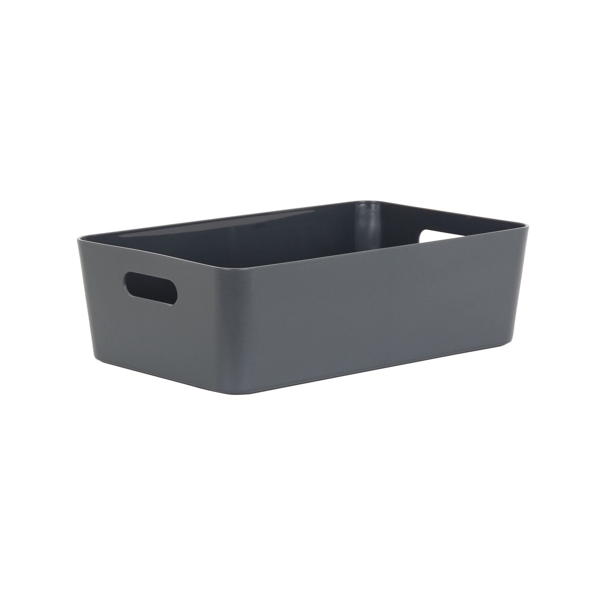 Wham Studio 17.01 Textured Etched Design Dark grey Plastic Nestable Storage basket (H)1.2cm (W)2.5cm