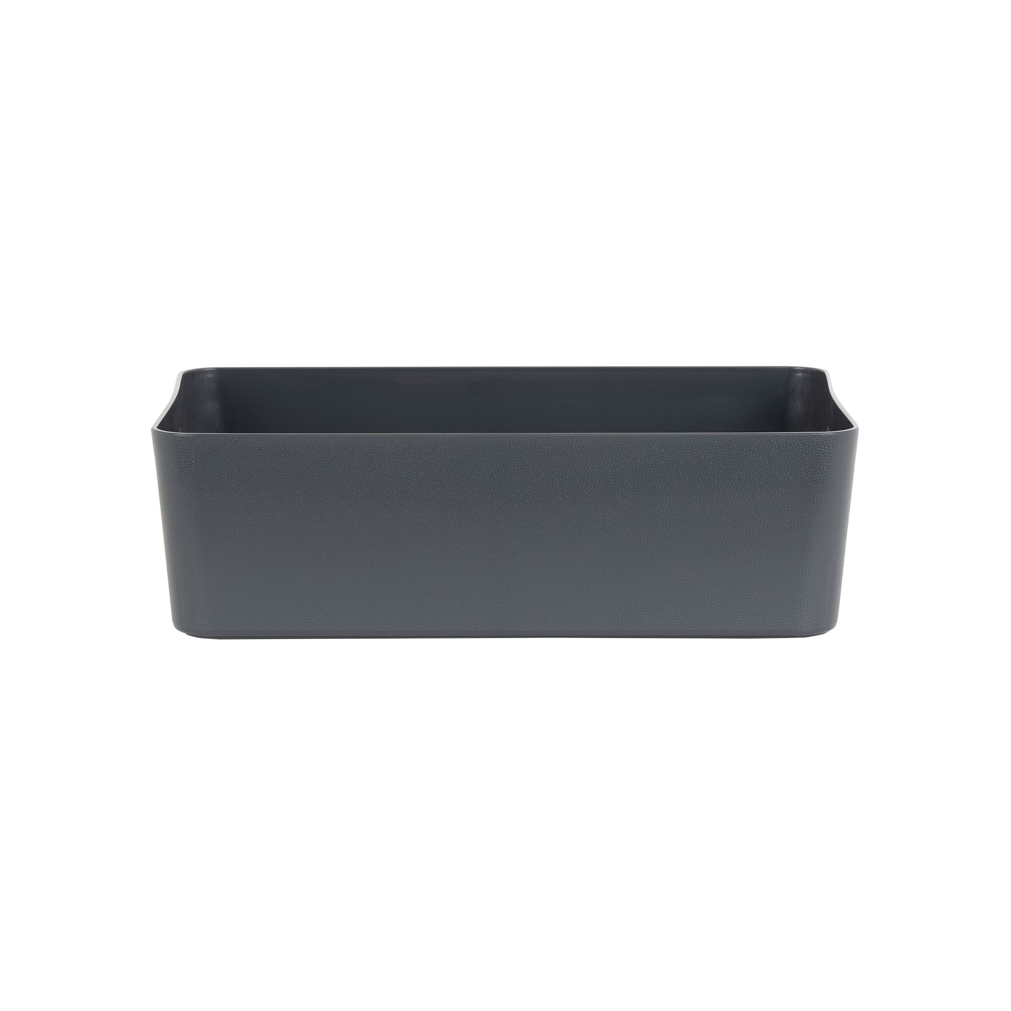 Wham Studio 17.01 Textured Etched Design Dark grey Plastic Nestable Storage basket (H)1.2cm (W)2.5cm
