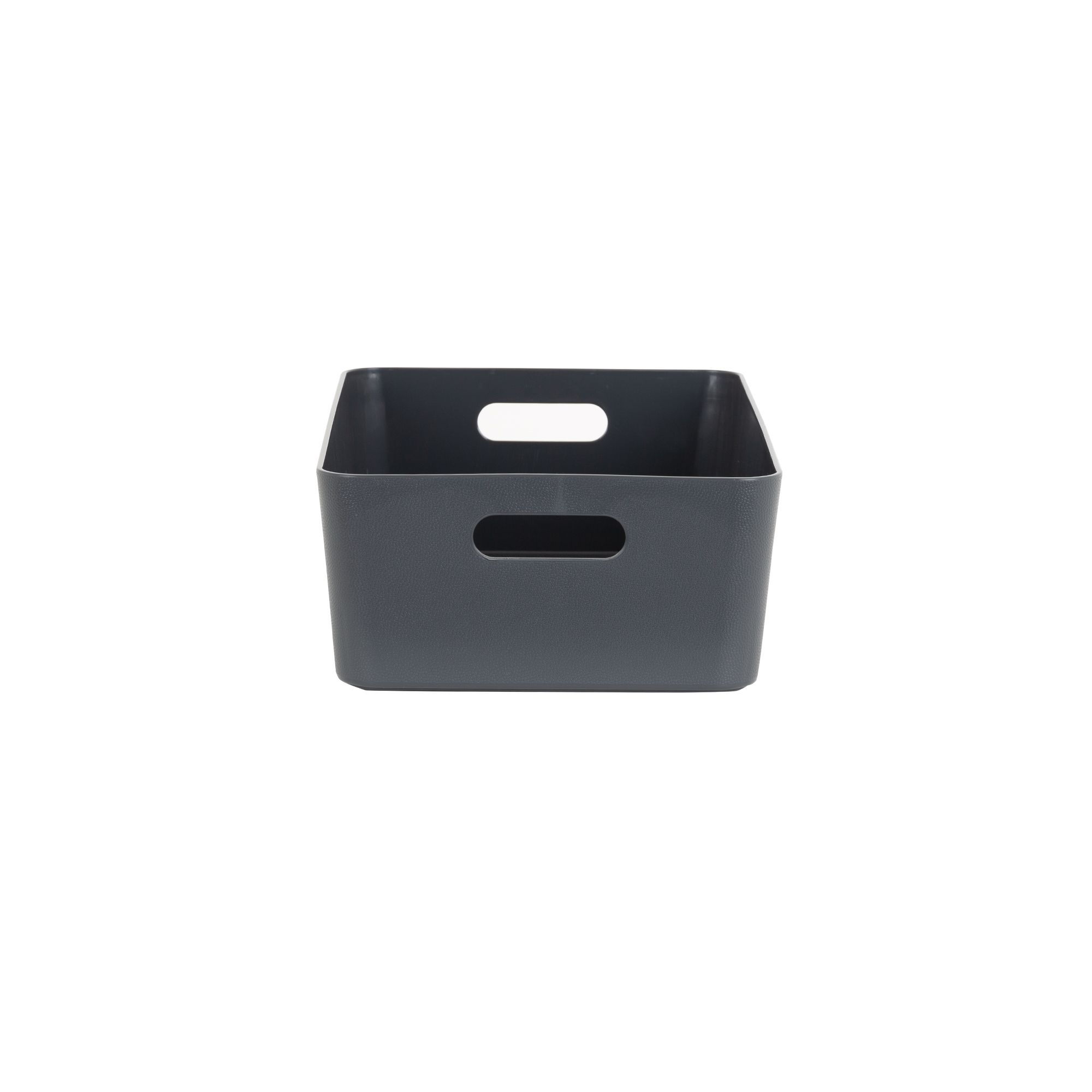 Wham Studio 17.01 Textured Etched Design Dark grey Plastic Nestable Storage basket (H)1.2cm (W)2.5cm