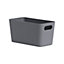 Wham Studio Etch Matt dark grey Plastic Nestable Storage basket (H)10cm (W)20cm (D)20cm