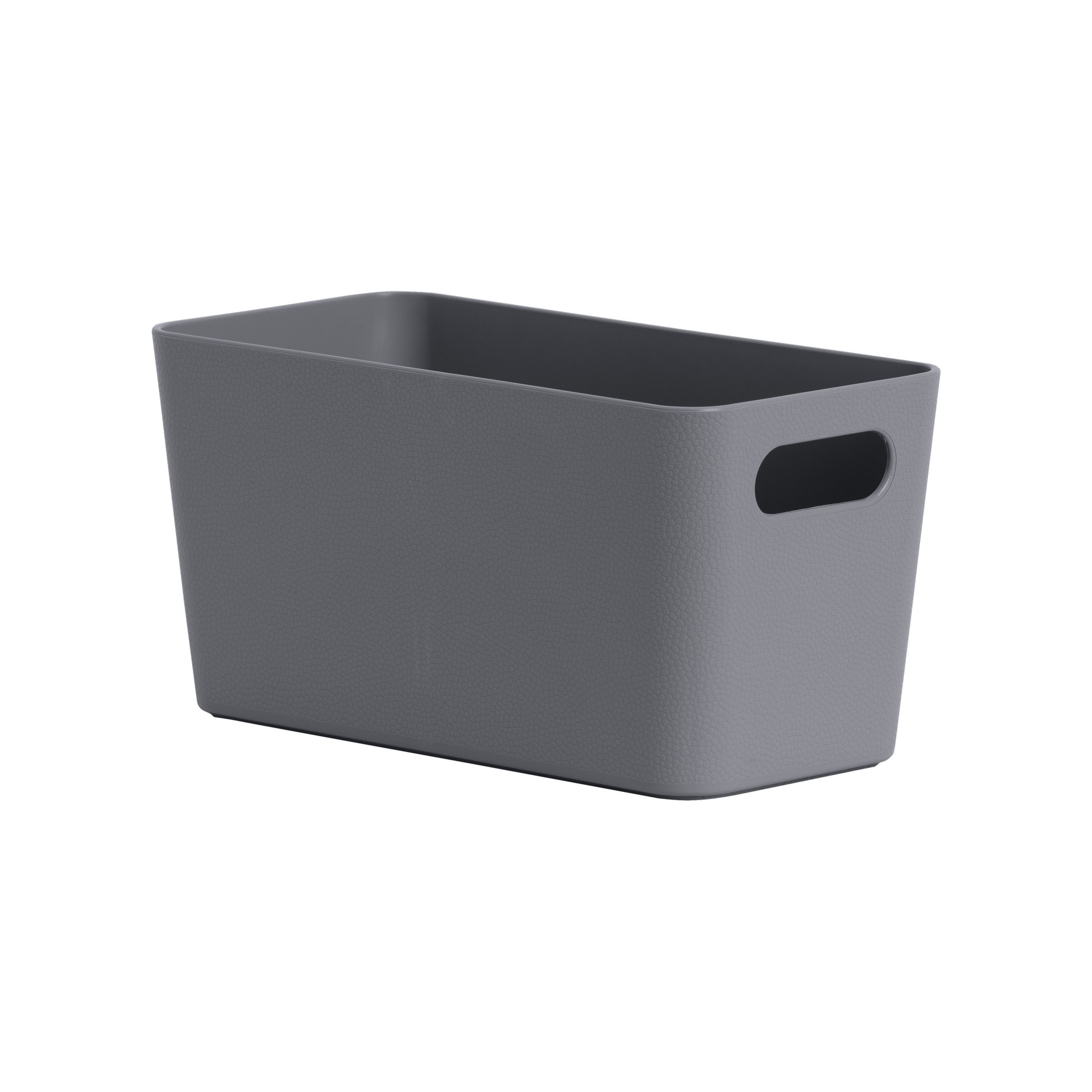 Wham Studio Etch Matt dark grey Plastic Nestable Storage basket (H)10cm ...