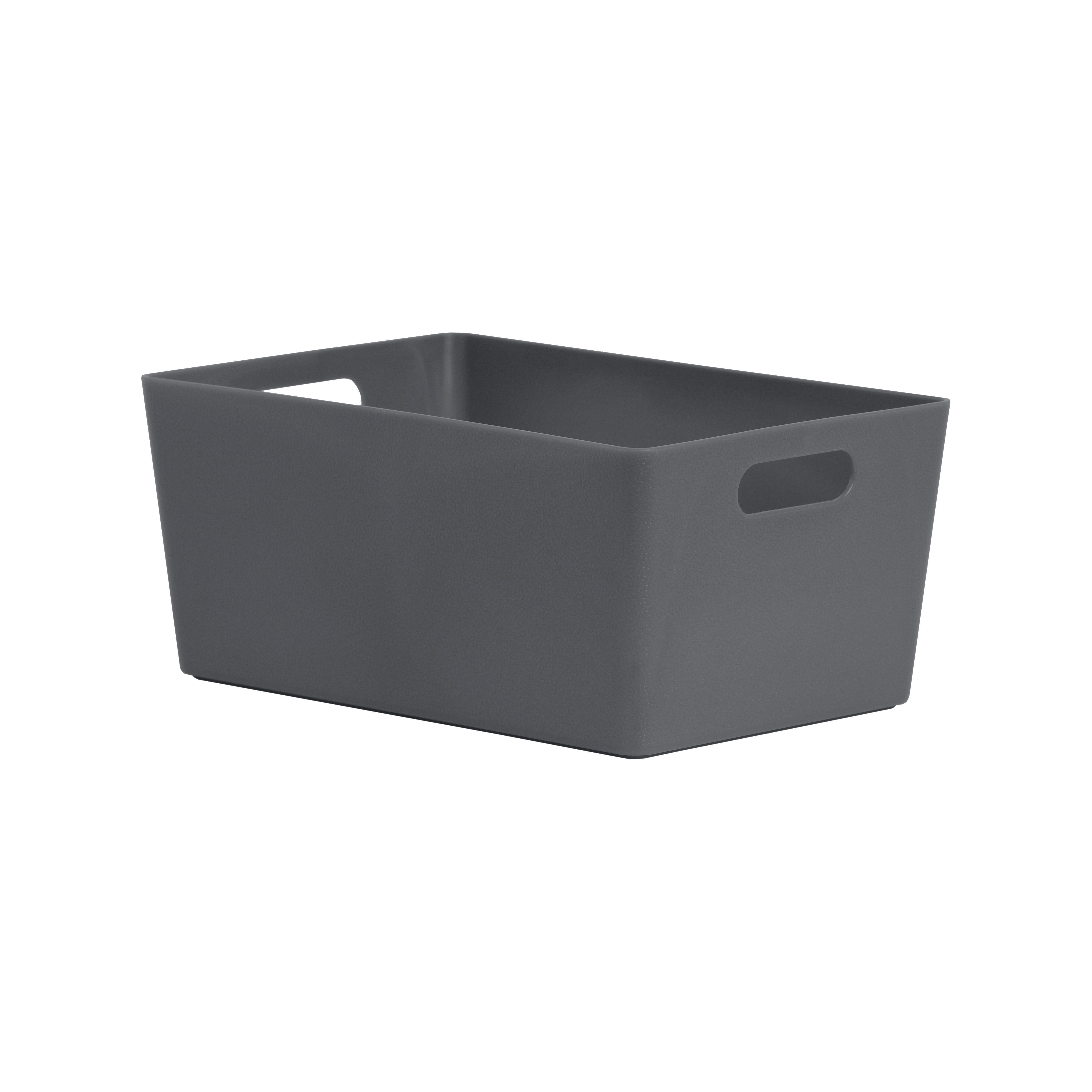 Wham Studio Etch Matt dark grey Plastic Nestable Storage basket (H)11cm ...