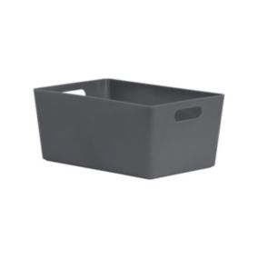 Wham Studio Etch Matt dark grey Plastic Nestable Storage basket (H)11cm (W)17cm (D)17cm