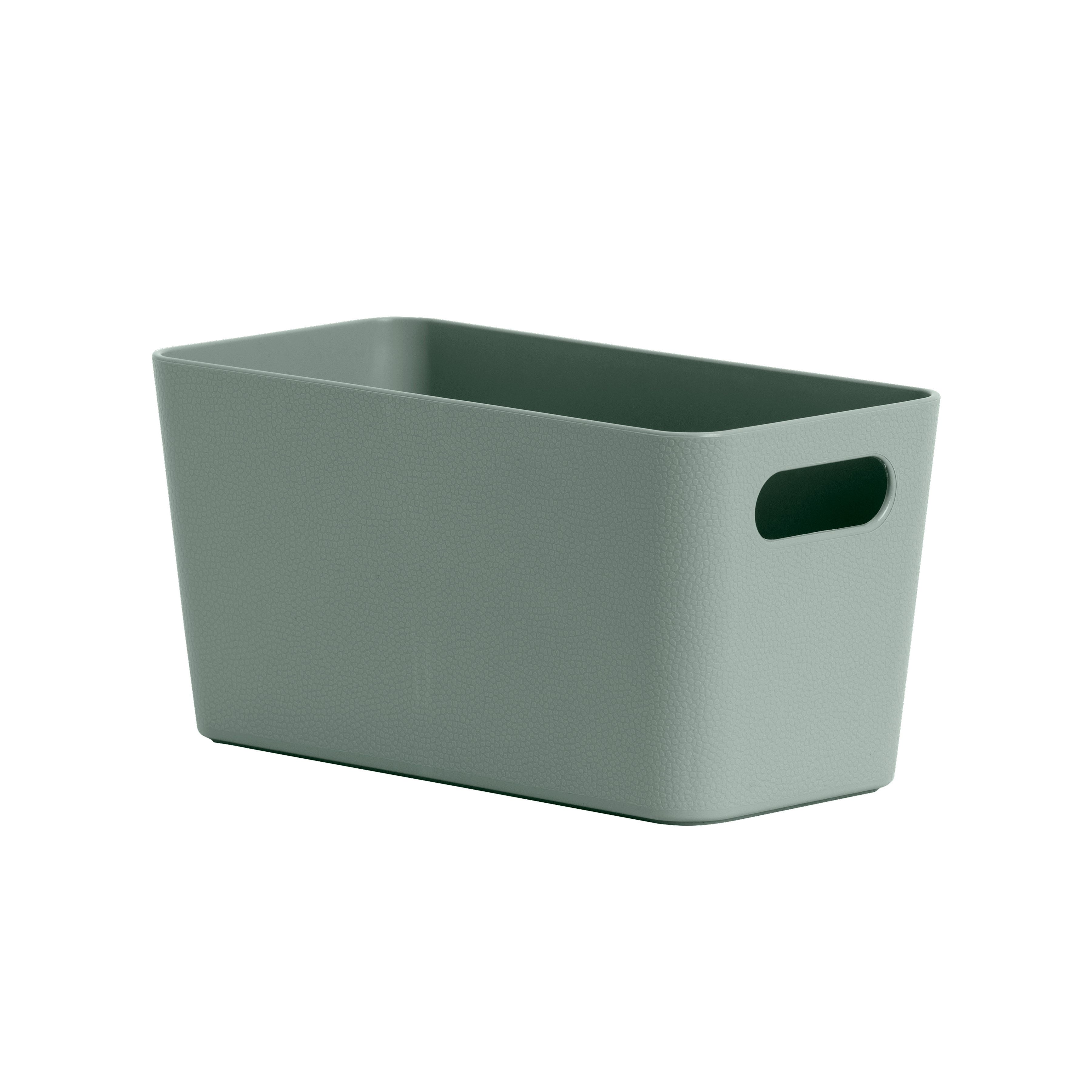 Wham Studio Etch Matt light green Plastic Nestable Storage basket (H)10cm (W)20cm (D)20cm