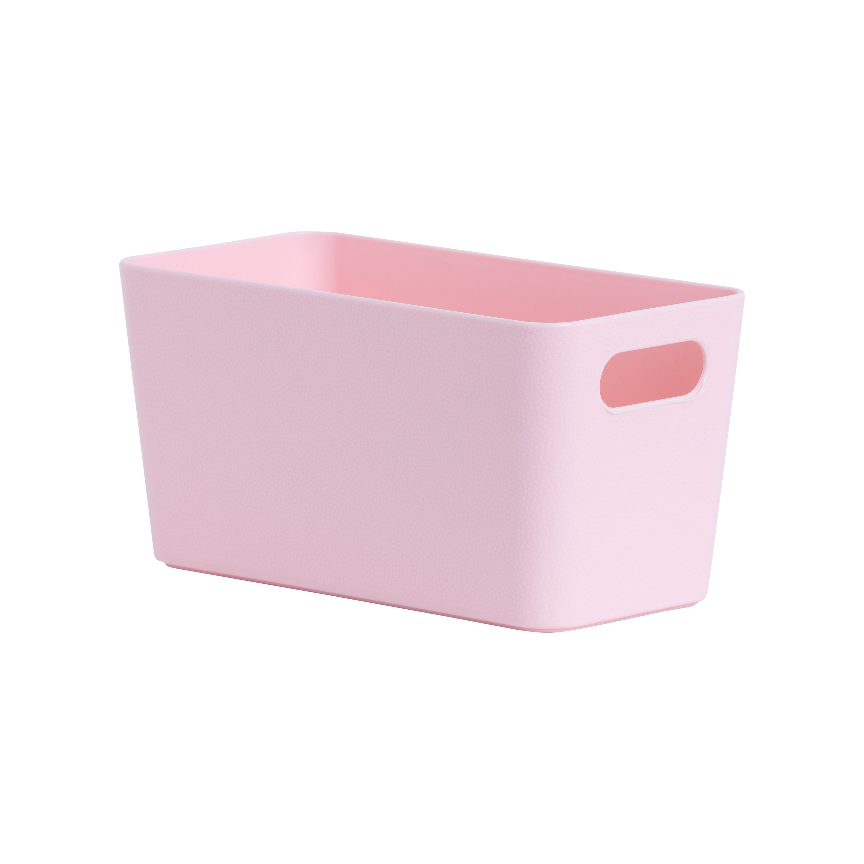 Wham Studio Etch Matt pink Plastic Nestable Storage basket (H)10cm (W ...