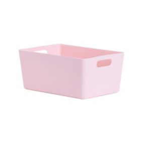 Wham Studio Etch Matt pink Plastic Nestable Storage basket (H)11cm (W)17cm (D)17cm