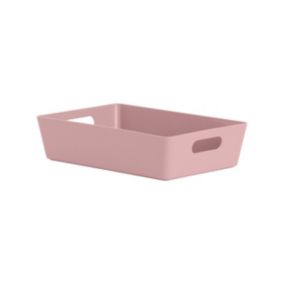Wham Studio Etch Matt pink Plastic Nestable Storage basket (H)6cm (W)17cm (D)17cm