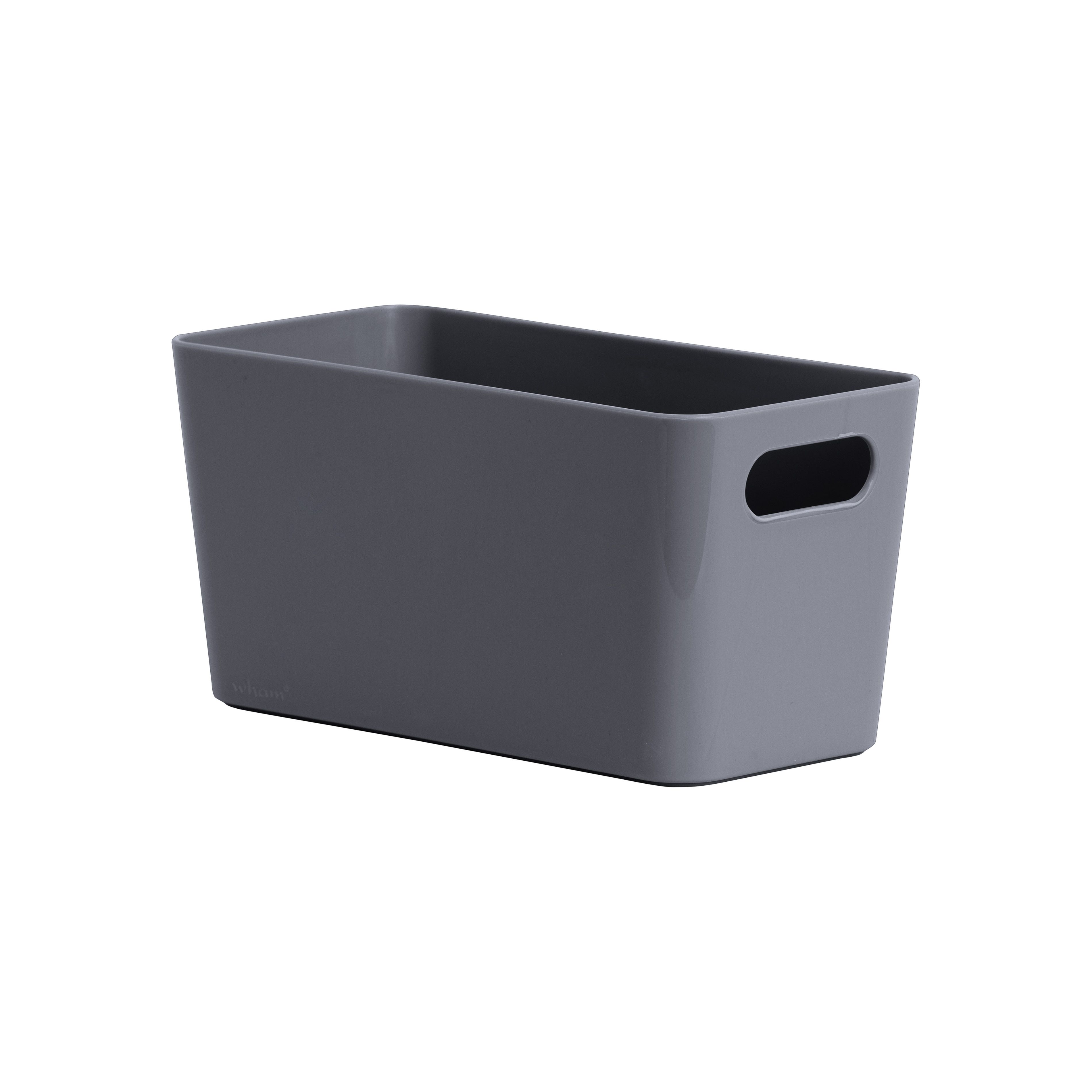 Wham Studio Gloss dark grey Plastic Nestable Storage basket (H)10cm (W ...