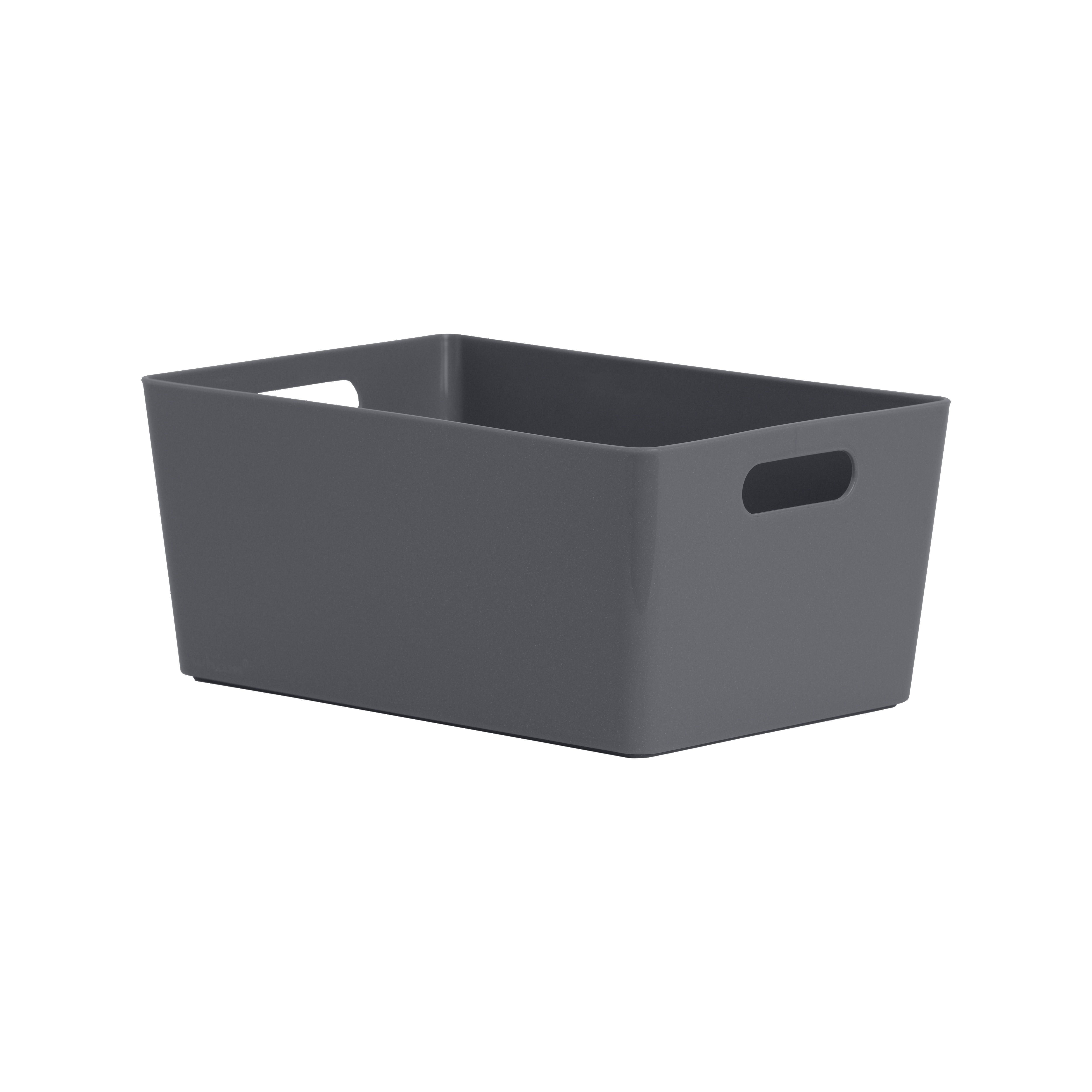 Wham Studio Gloss dark grey Plastic Nestable Storage basket (H)11cm (W ...