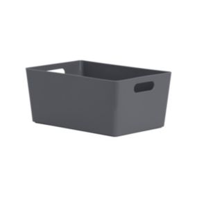 Wham Studio Gloss dark grey Plastic Nestable Storage basket (H)11cm (W)17cm (D)17cm