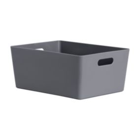 Wham Studio Gloss dark grey Plastic Nestable Storage basket (H)15cm (W)26cm (D)26cm