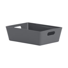 Wham Studio Gloss dark grey Plastic Nestable Storage basket (H)5cm (W)12cm (D)12cm