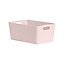 Wham Studio Gloss light pink Plastic Nestable Storage basket (H)11cm (W)17cm (D)17cm