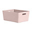 Wham Studio Gloss light pink Plastic Nestable Storage basket (H)15cm (W)26cm (D)26cm