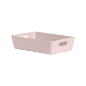 Wham Studio Gloss light pink Plastic Nestable Storage basket (H)6cm (W)17cm (D)17cm