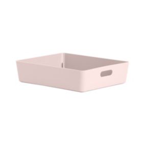 Wham Studio Gloss light pink Plastic Nestable Storage basket (H)6cm (W)25cm (D)25cm