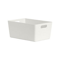 Wham Studio Gloss white Plastic Nestable Storage basket (H)11cm (W)17cm (D)17cm