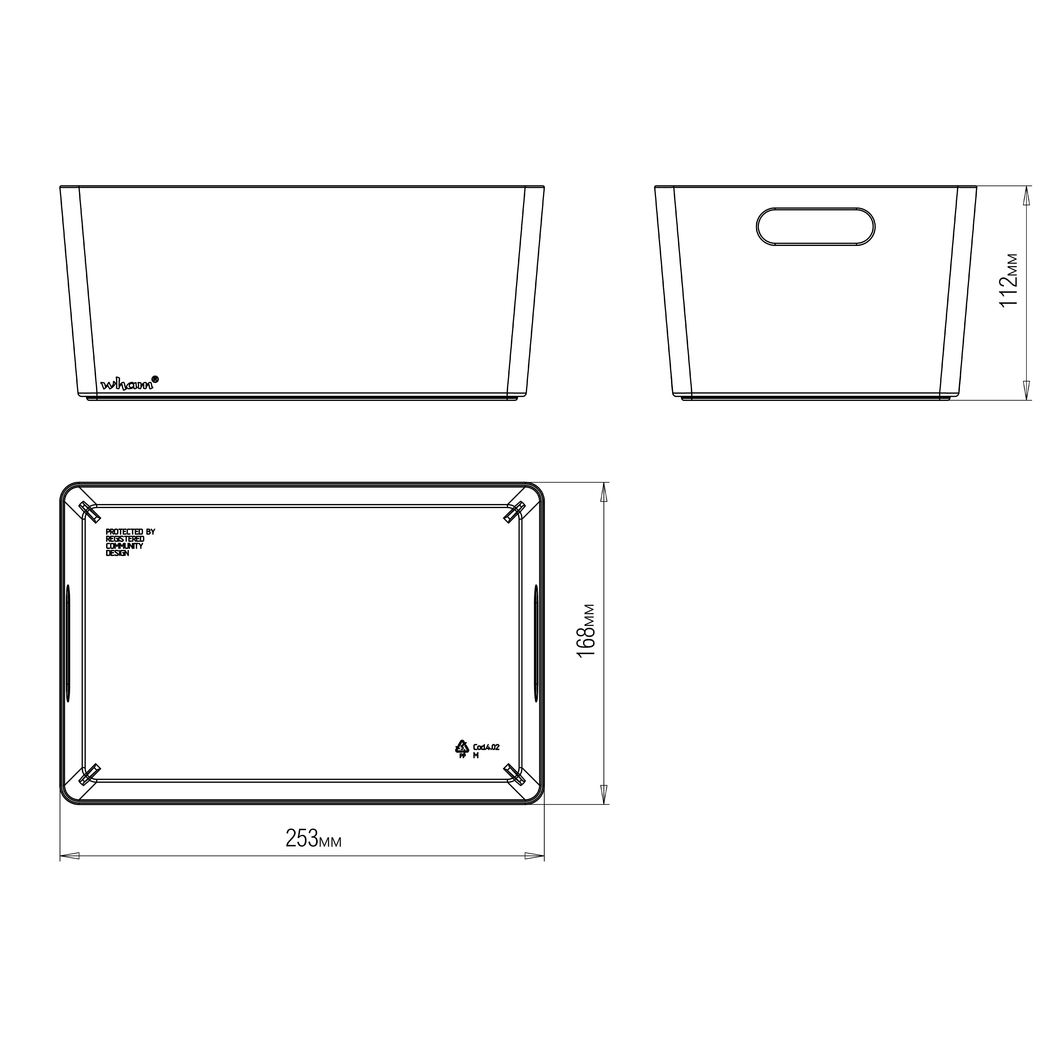 Wham Studio Gloss white Plastic Nestable Storage basket (H)11cm (W)17cm (D)17cm