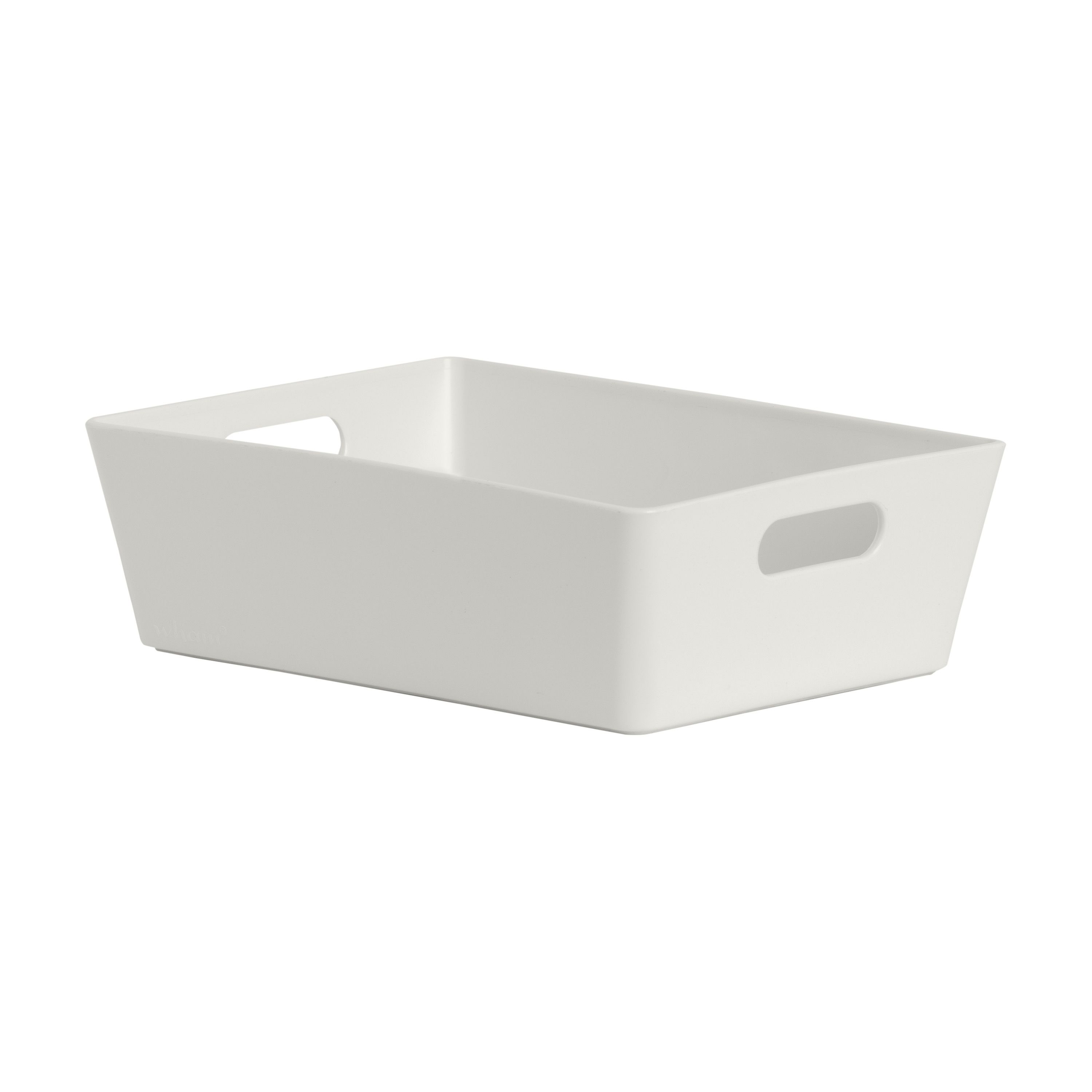 Wham Studio Gloss white Plastic Nestable Storage basket (H)5cm (W)12cm ...